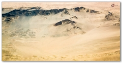 Aerial view of rugged terrain in the Namib desert